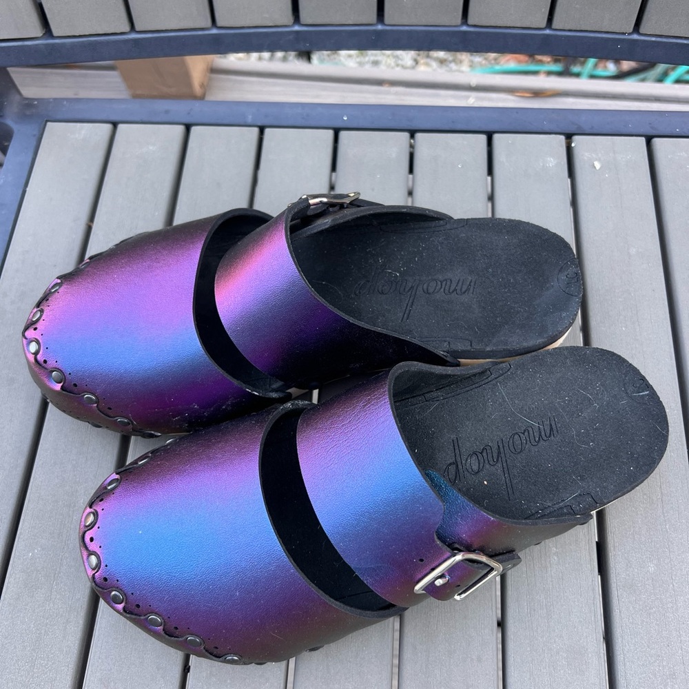 Mohop MID CLOG CLOSED TOE MULE IN CHAMELEON iridescent fits 8 or 8.5 - Picture 13 of 13